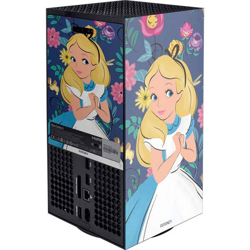 Disney Alice in Wonderland (animated) Floral Print XBox Series X Digital Edition Console Skin
